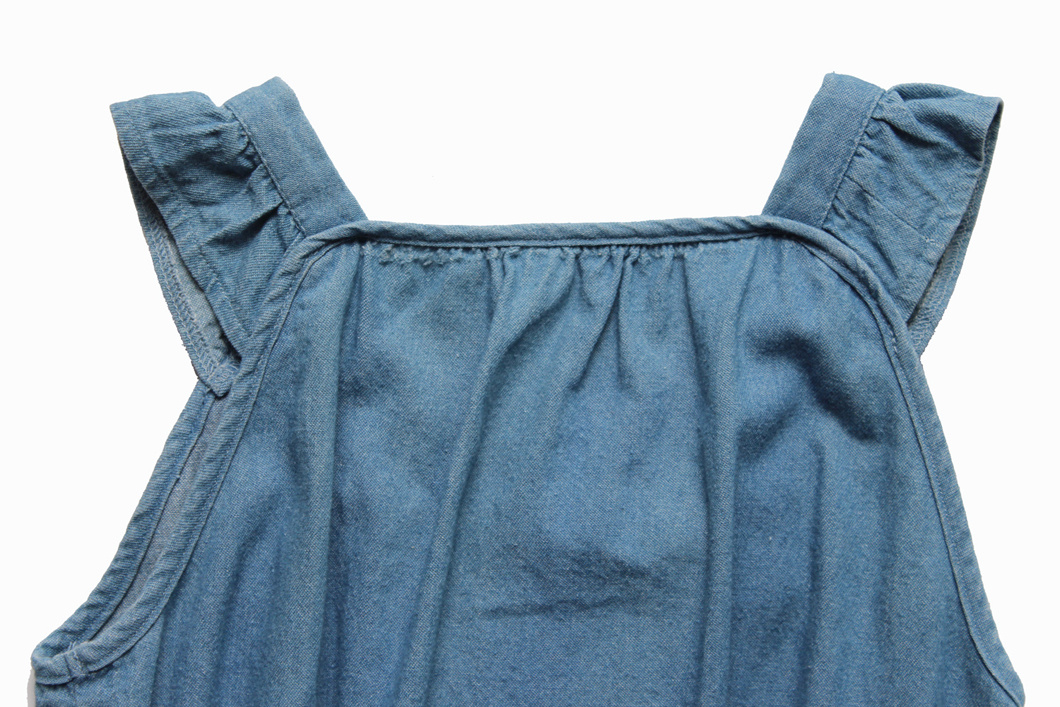 Light Blue Cotton Made Jumpsuit for Girls Summer Children Clothing