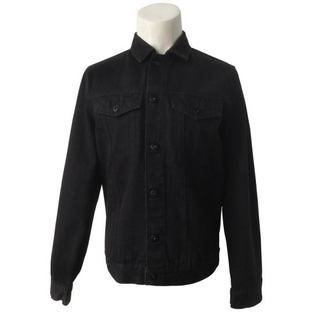 OEM Service Custom Men′s Black Denim Jacket