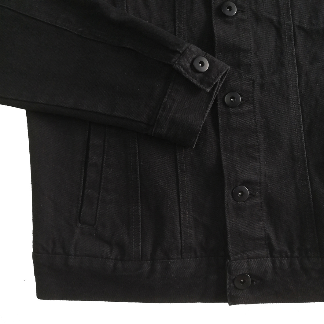 Pure Color Service Custom Men's Black Denim Jacket