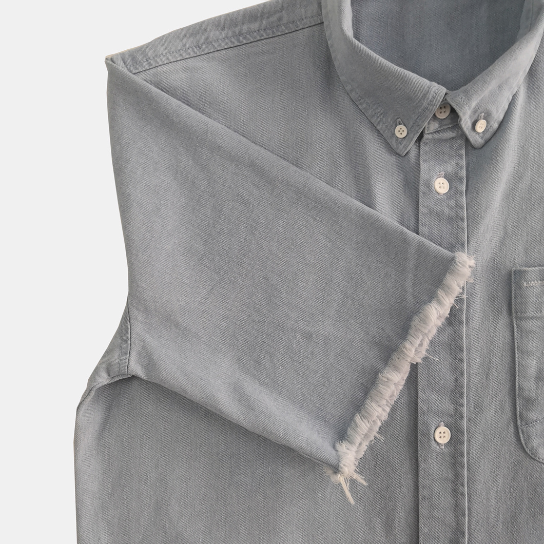 New Design High-End Denim Short Sleeve Shirt for Man