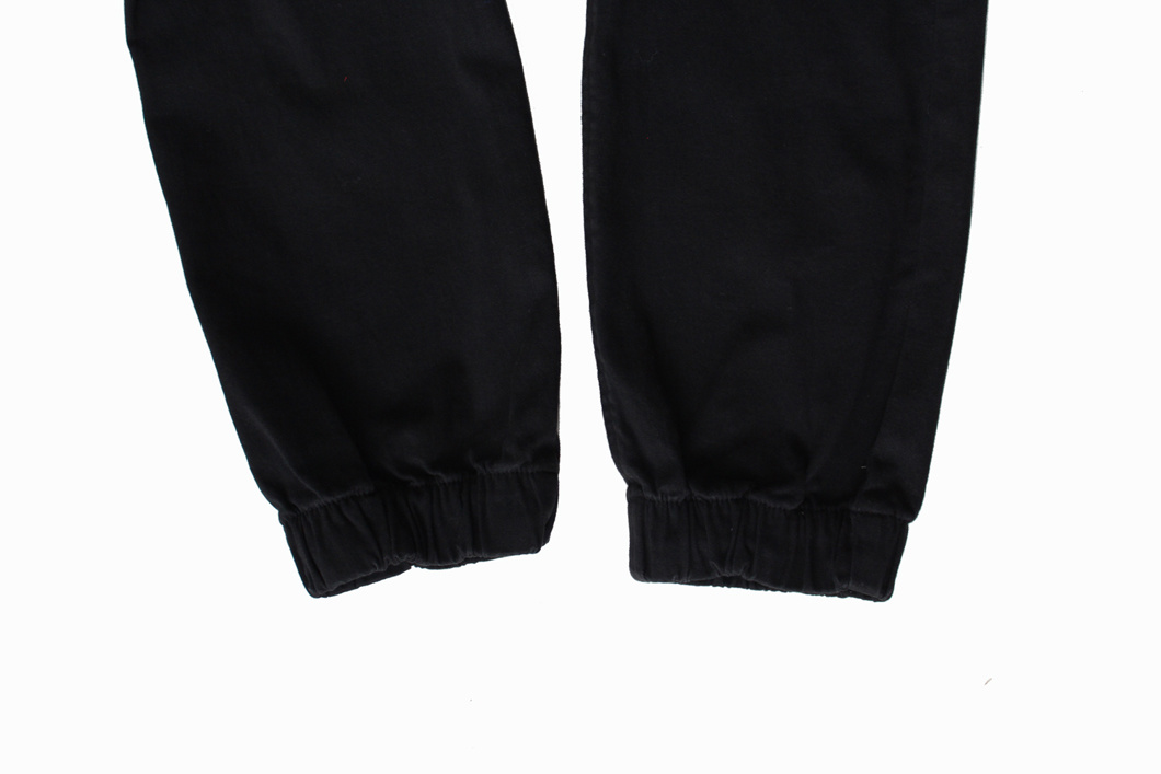 Men's Black Loose Trousers Cotton Drawstring Waist Sweatpants