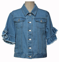 Short Sleeves Prue Color Girl Denim Dress Jacket
