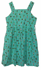 Summer Girl′s Green Dresses Green Print off-Shoulder Dress