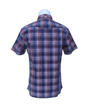 Men′s Plaid Grid Yarn Dyed Checked Short Sleeve Shirt