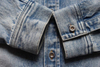 Medium Denim Made Men Long Sleeve Denim Western Style Shirt