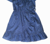 Boutique Girl′s Dresses off-Shoulder Blue and White Stripe Dress