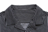 Short Sleeves Shirts Black and White Stripe Shirts for Men