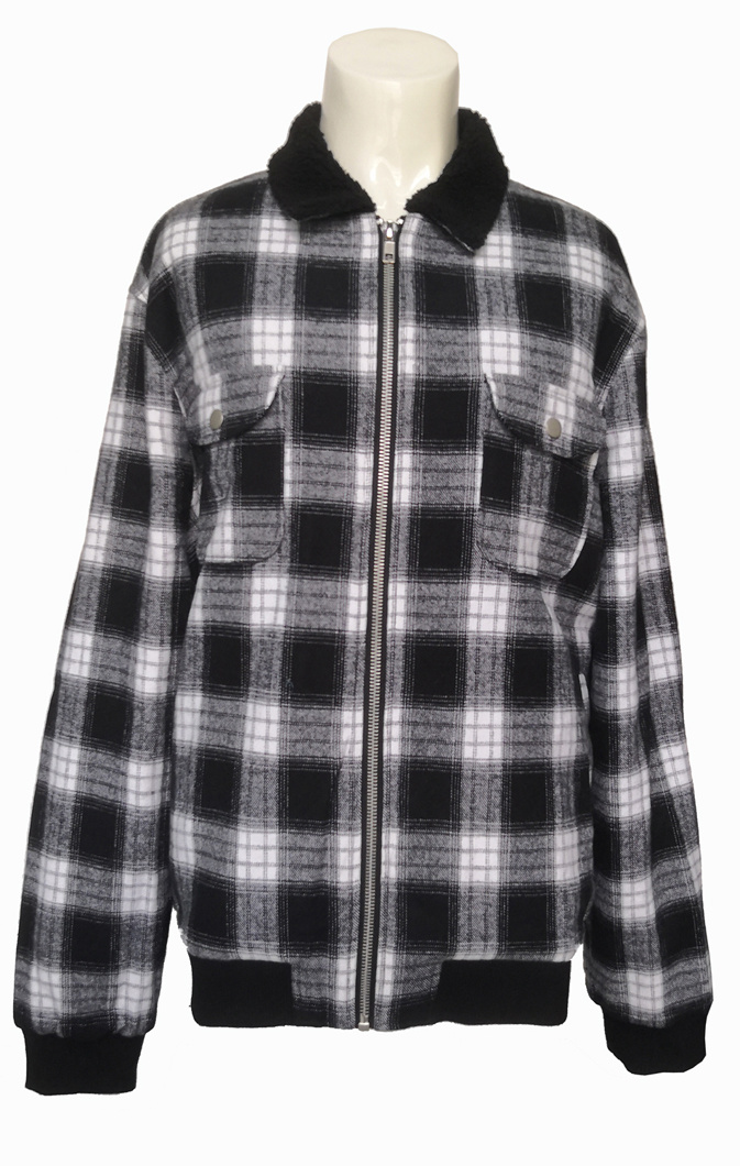 Boutique Men's Plaid Jacket Winter Jackets, Cotton Filled Jackets