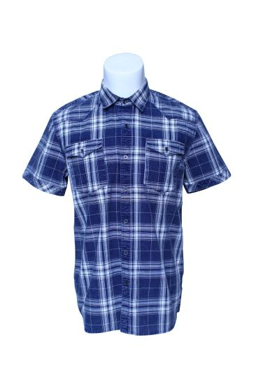 New Fashion Casual Breathable Grid Short-Sleeved Men′s Shirt