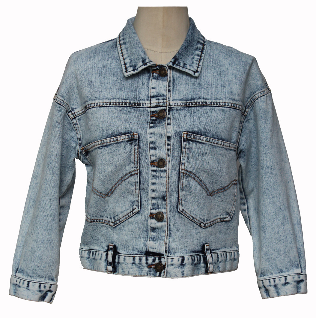 Futuramic Design Girls Denim Jacket with Two Big Pockets, Outwear Denim Jackets