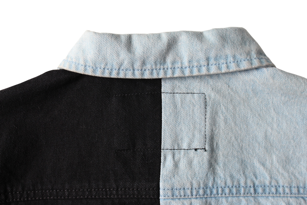 Distinctive Style Blue and Black Patchwork Men's Denim Jackets