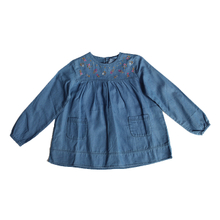 Long Sleeve Kid Girls Dress Cotton Children Girls Dress with Needlework