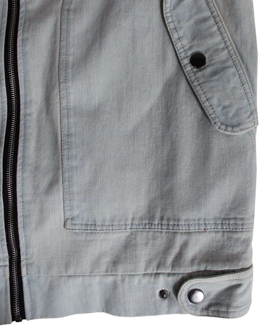 Men's Standing-Collared Denim Jackets, Cotton Leisure Denim Jackets