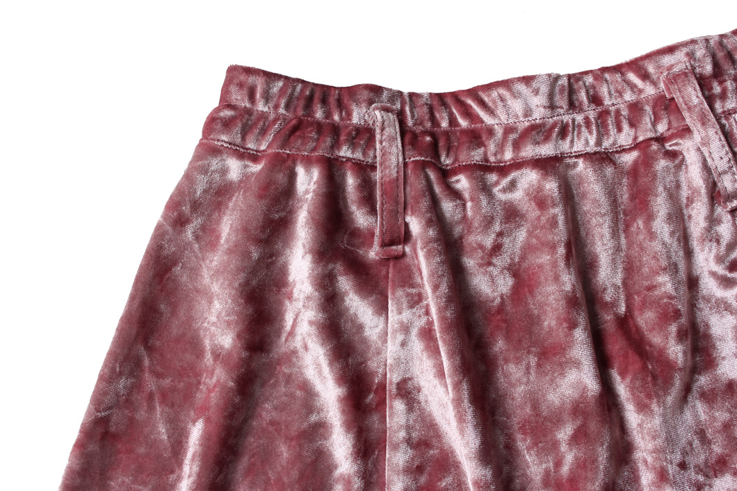 Women's Short Pink Velvet Skirt