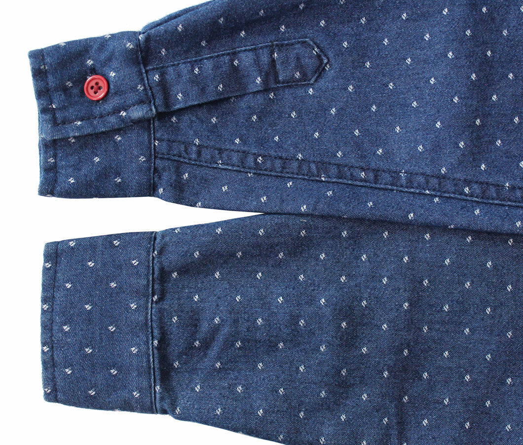 Blue Long Sleeve Shirt with White Spots for Children