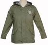 Children′s Zip Fastening Olive Hooded Wind Coat
