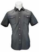 Garment Dyeing Men′s Denim Shirt