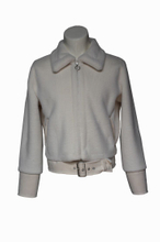 Zip Fastening Suede Winter Warm Outwear Coat for Women with Belt