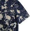 Collarless Short Sleeves Blue Denim Shirt for Men