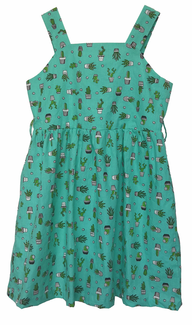 Refreshing and Bright Girl's Green Dresses Green Print off-Shoulder Dress