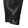 Polyester Black PU Coating Fur Biker Jacket Coat with Shank Buttons for Ladies