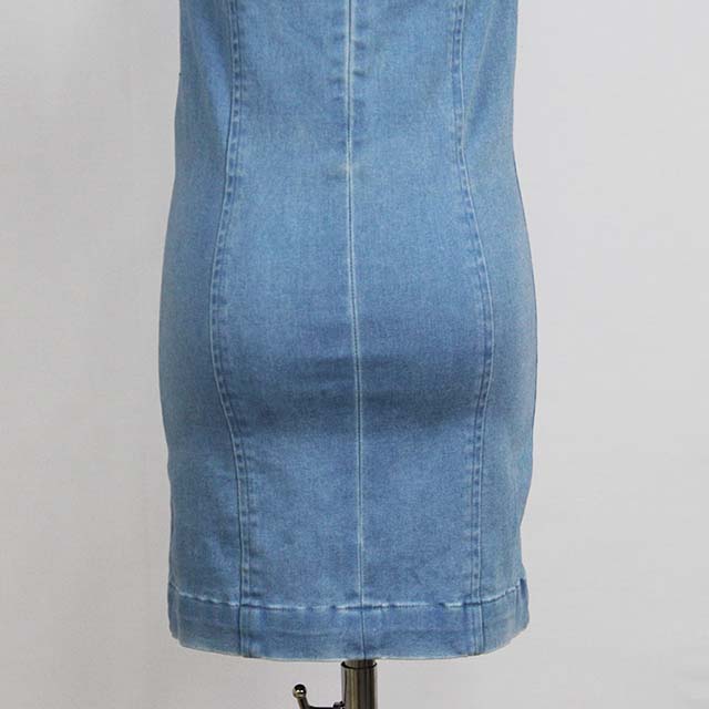 Women's Summer Slim Fit High-Elastic Sexy Strap Denim Dress