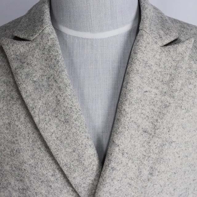 Men's Melange Color Peak Lapel Business Melton Crombie Trench Coat