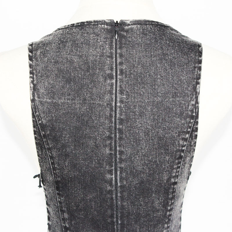 Women's Slim Fit High-Elastic Sexy Sleeveless Denim Party Dress