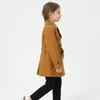 Girls Double-Breasted Cotton Windbreaker Trench Coat with Waistband