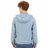 Men's Cotton Denim Hoody Windproof Lined Sports Jacket