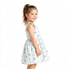 Girls Sleeveless Floral Print Cotton Strap A-Line Dress