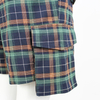 Women's Plaid Elastic Waist Multi-Pocket Bermuda Cargo Shorts