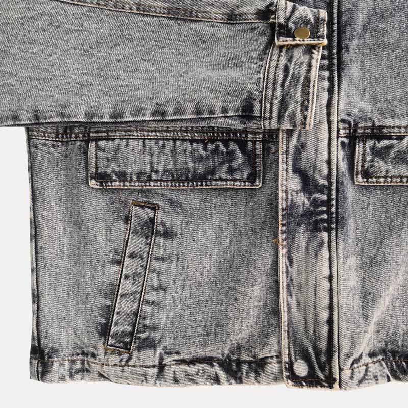 Men's Retro Washed Cotton Denim Long Sleeve Lapel Jacket