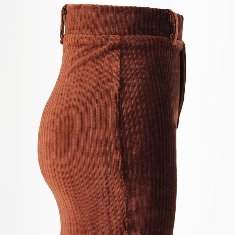 Women's Corduroy Comfort High Waist Stretch Slim Fit Flared Pants