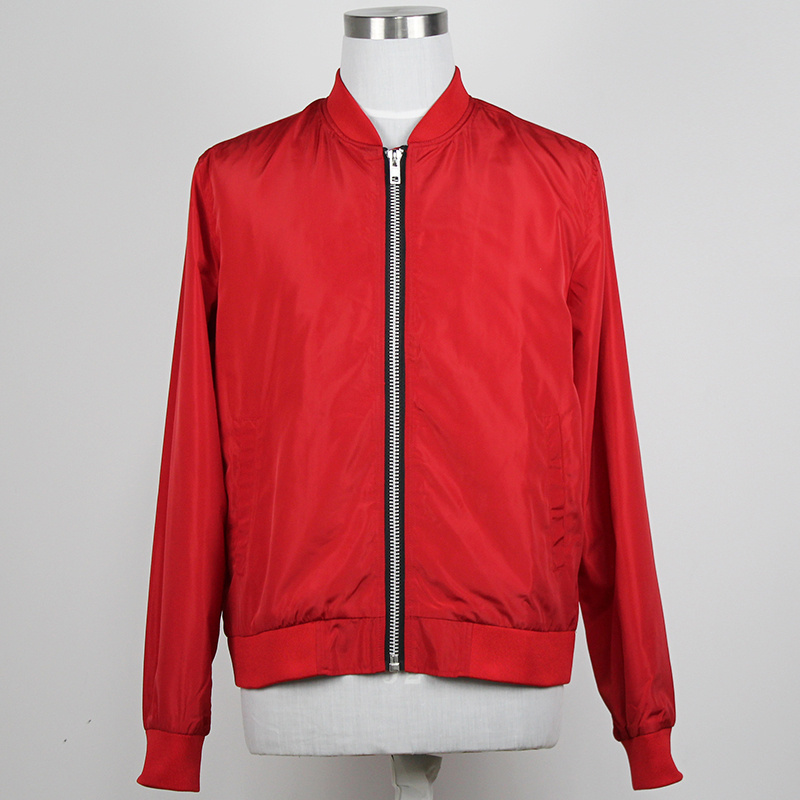 Men's Custom Lightweight Windproof Casual Coat Long Sleeve Bomber Work Jacket