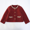 Girls Christmas Red Holiday Suit Elastic Waist Fashion Princess Thick Pleat Skirt