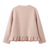 Women's 100% Double Face Cashmere Ruffle Hem Short Jacket