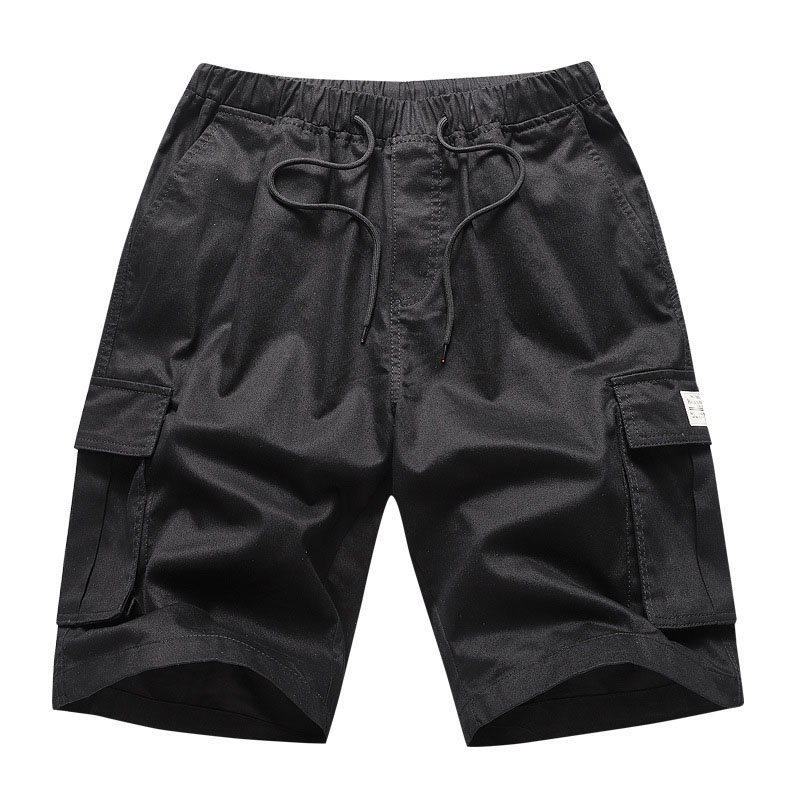 Men's Summer Elastic Waist Baggy Sport Cargo Shorts with Drawstring