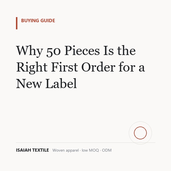 Why 50 Pieces Is the Right First Order for a New Label