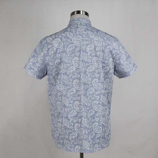 Men Summer Paisley Print Short Sleeve Casual Cotton Shirt