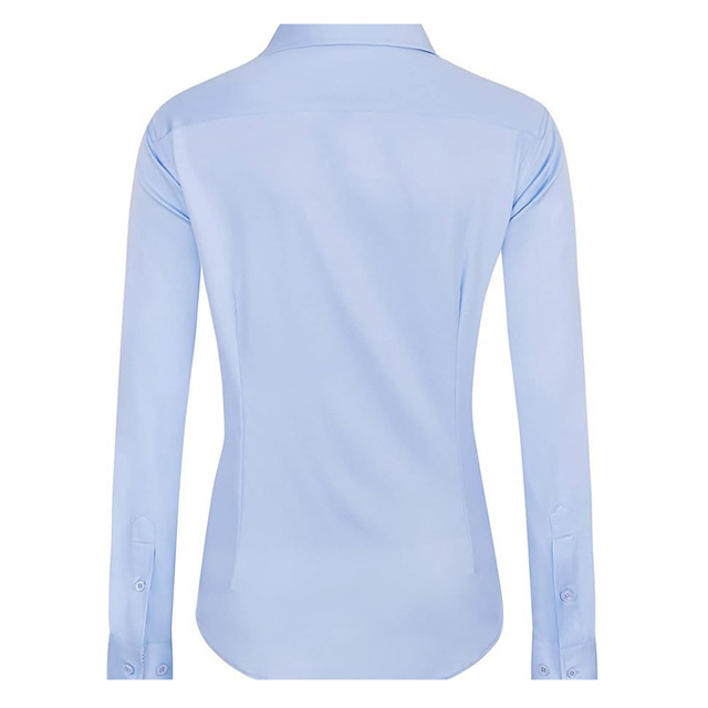 Women Blouse Polyester Office Commuter Long Sleeve Dress Shirt