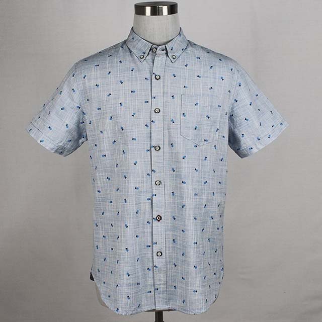Men Wholesale Custom Print Summer Vacation Short Sleeve Fashion Shirt