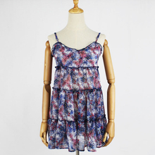 Women's Summer Casual Chiffon Floral Beach Tiered Slip Dress