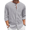 Men's Custom Wholesale Cotton Linen Long Sleeve Summer Beach Shirt