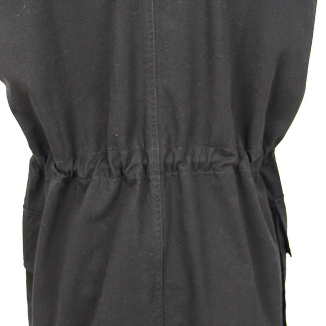 Women's Cotton Waist Drawstring Sleeveless Utility Vest Button Jacket