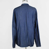 Men's Stand Collar Cotton Denim Solid Color Long Sleeve Cargo Shirt