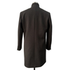 Men's Vintage Winter Overcoat Poly Knit Single-Breasted Funnel Neck Lined Long Trench Coat