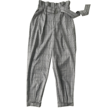 Fashion Belt Waist Plaid Women Trouser Pants Womens Trousers