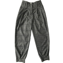 Pleated Tailored Plaid Pencil Pants Womens Pants with Pockets