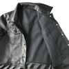 Polyester Black PU Coating Fur Biker Jacket Coat with Shank Buttons for Ladies